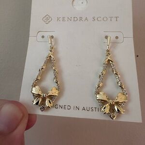 Kendra Scott Belle Gold Bow Drop Earrings